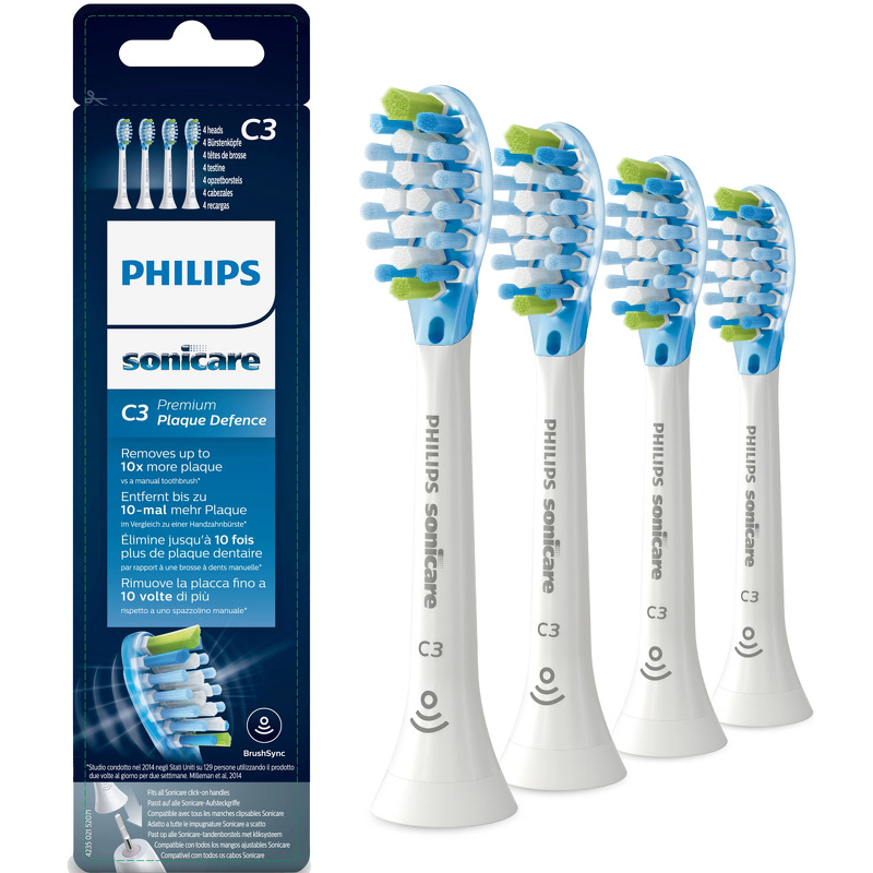 Philips Sonicare C3 Premium Plaque Defence Toothbrush Heads - HX9044/87 White 4 pieces