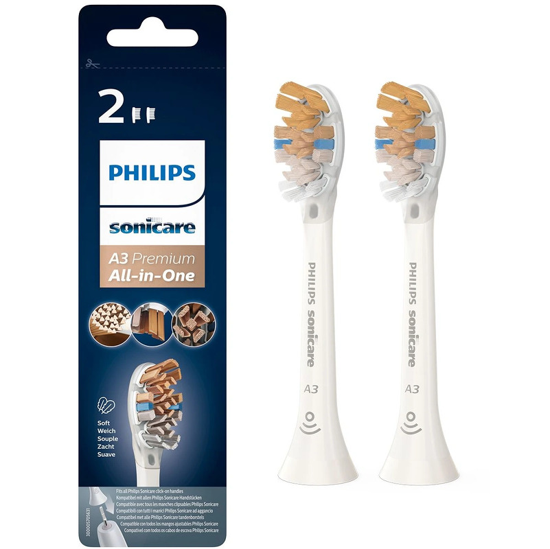 Philips Sonicare A3 Premium All-in-One Børstehoveder Sort - 2 pak