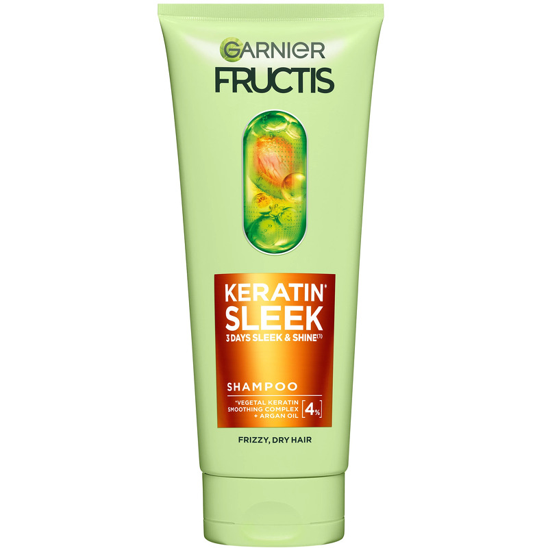 Garnier Keratin Sleek Smoothing Routine Shampoo 200ml & Conditioner 200ml & Mask 370ml & Serum 50ml - 820 ml
