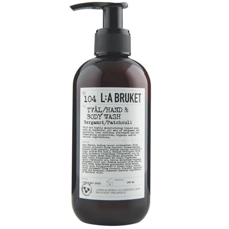 L:a Bruket 104 Hand & Body Wash - Bergamot/Patchouli 240 ml