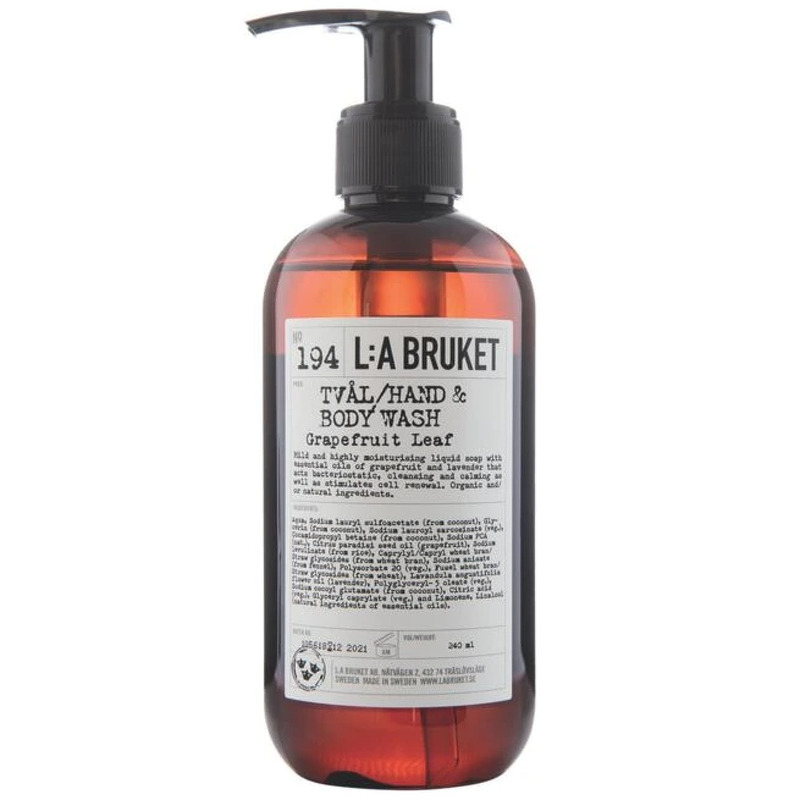 L:a Bruket 194 Hand & Body Wash - Grapefruit Leaf 240 ml