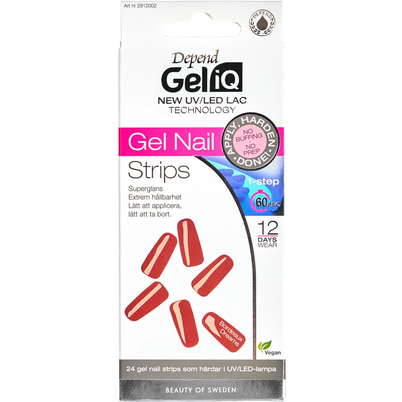 Depend Cosmetic Gel iQ Gel Nail Strips 24 pieces - Bordeaux Dreams