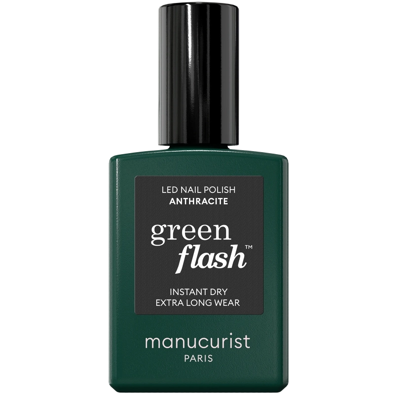 Vintilbud Manucurist Green Flash Nail Polish 15 ml Anthracit køb billig