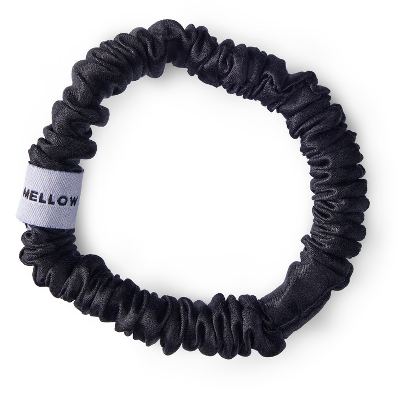 Mellow Mind Silk Scrunchie - Black