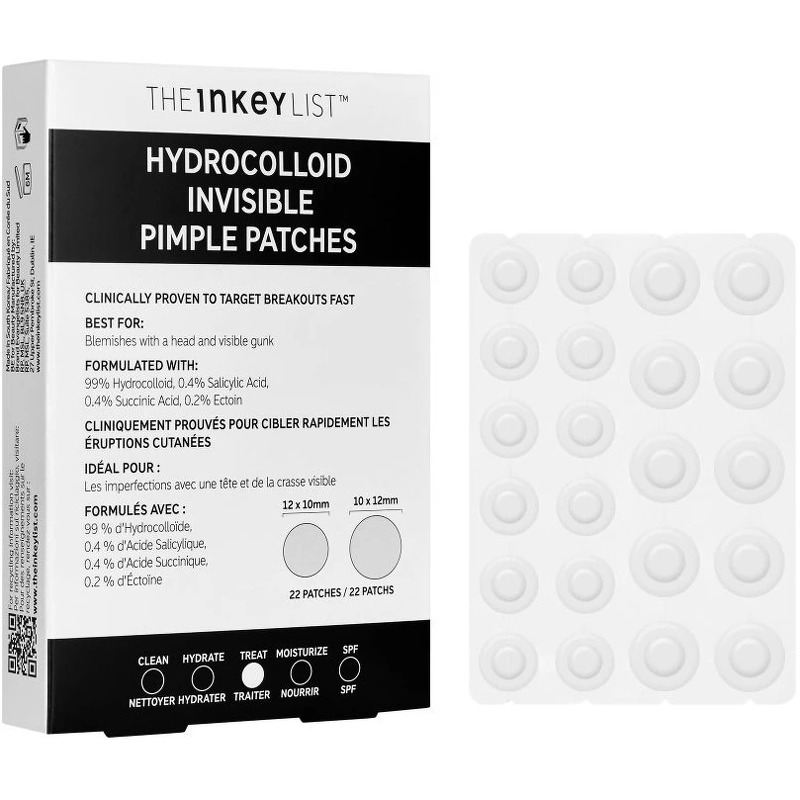 The INKEY List INKEY Hydrocolloid Invisible Pimple Patches 22 pcs