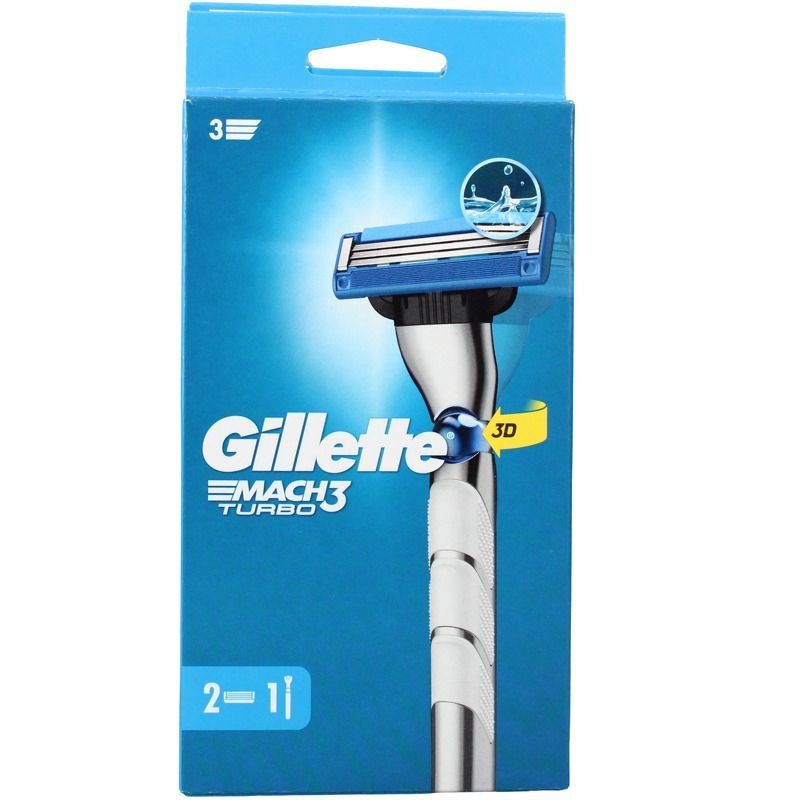 Gillette Mach3 Turbo 3D Motion Razor + 2 Razor Blades
