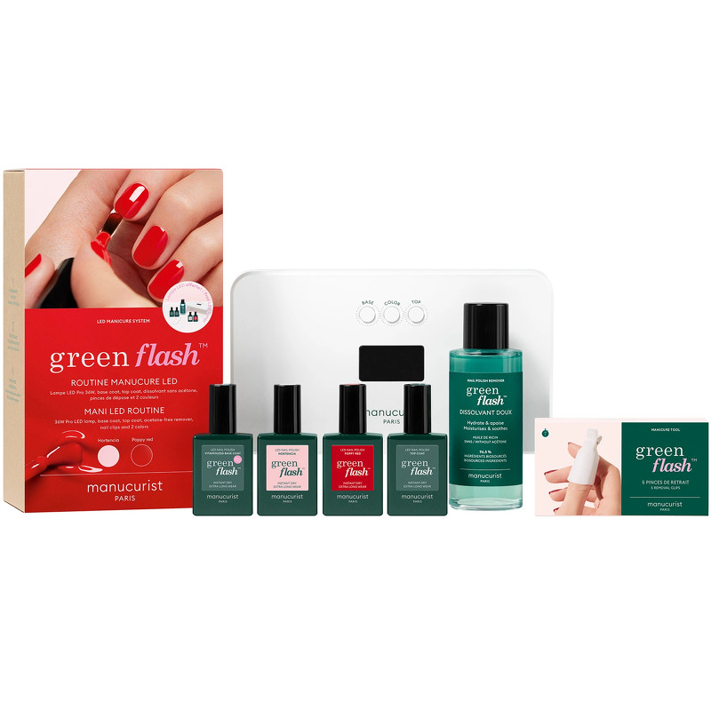 Manucurist Green Flash Discovery Kit 36W LED + Hortencia & Poppy Red 15 ml