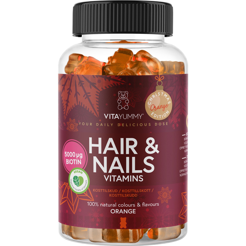 VitaYummy Hair & Nails Orange Christmas Edition 60 pieces (Limited Edition)