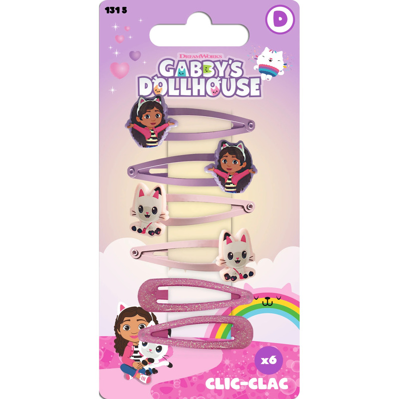 Gabbys Dollhouse Hair Clip Gabby 6 pieces
