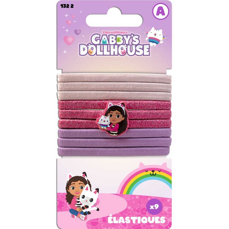 Gabbys Dollhouse Hair Tie Fantasy Gabby 9 pieces