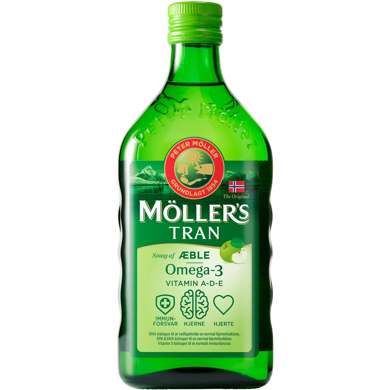 Vintilbud Moller's Tran Æble 500 ml køb billig