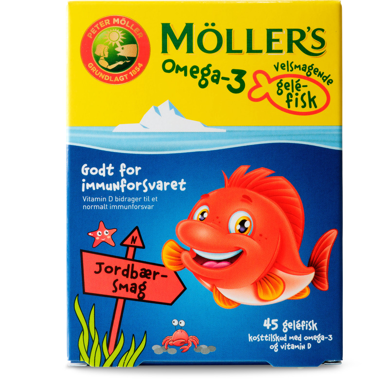 Möller's Omega-3 Geléfisk Jordbær 45 pieces