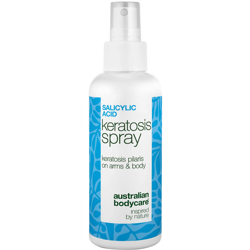 Keratosis Pilaris Spray mod knopper og ru hud på kroppen â Keratosis pilaris spray reducerer knopper og ujævn hud. Bruges dagligt - indeholder effektiv salicylsyre. - 1 stk.