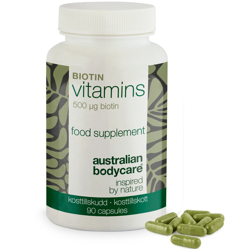 Biotin 500 µg - kosttilskud med vitamin B7 - 90 stk. â Biotin 500 µg med vitamin B7 - 90 tabletter til hud, hår og slimhinder. Indeholder biotin, Medicago sativa og vegetabilsk cellulose. - 1 stk.