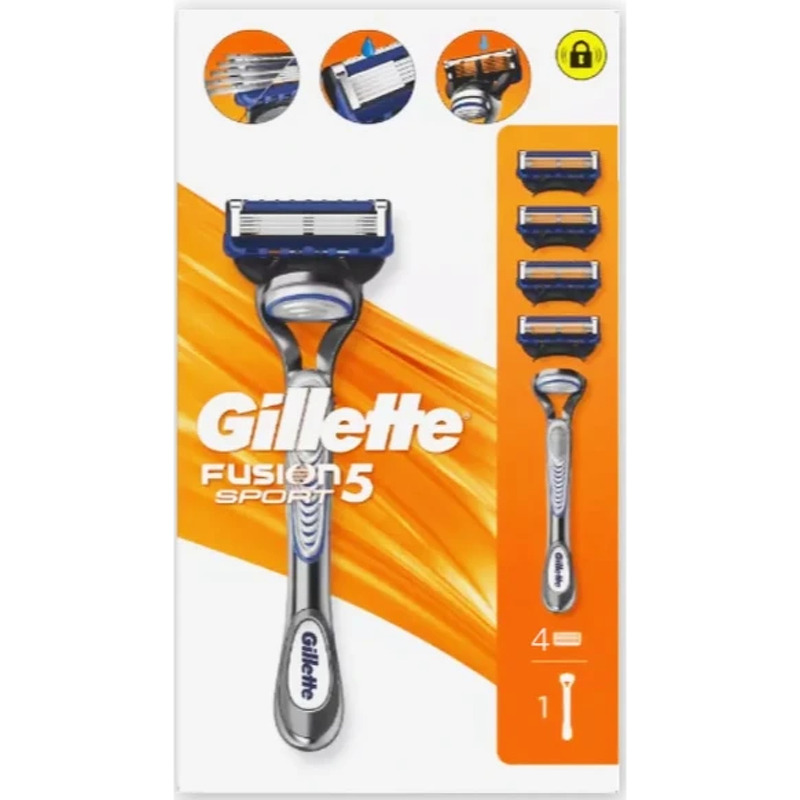 Gillette Fusion 5 Sport Starter Pack 1 Razor + 4 Refills