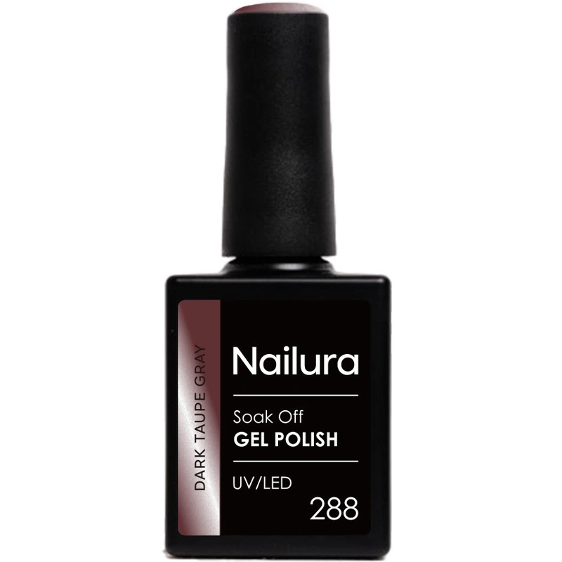 Nailura Gel Polish 288 – Mørk taupegrå – Metallisk glans