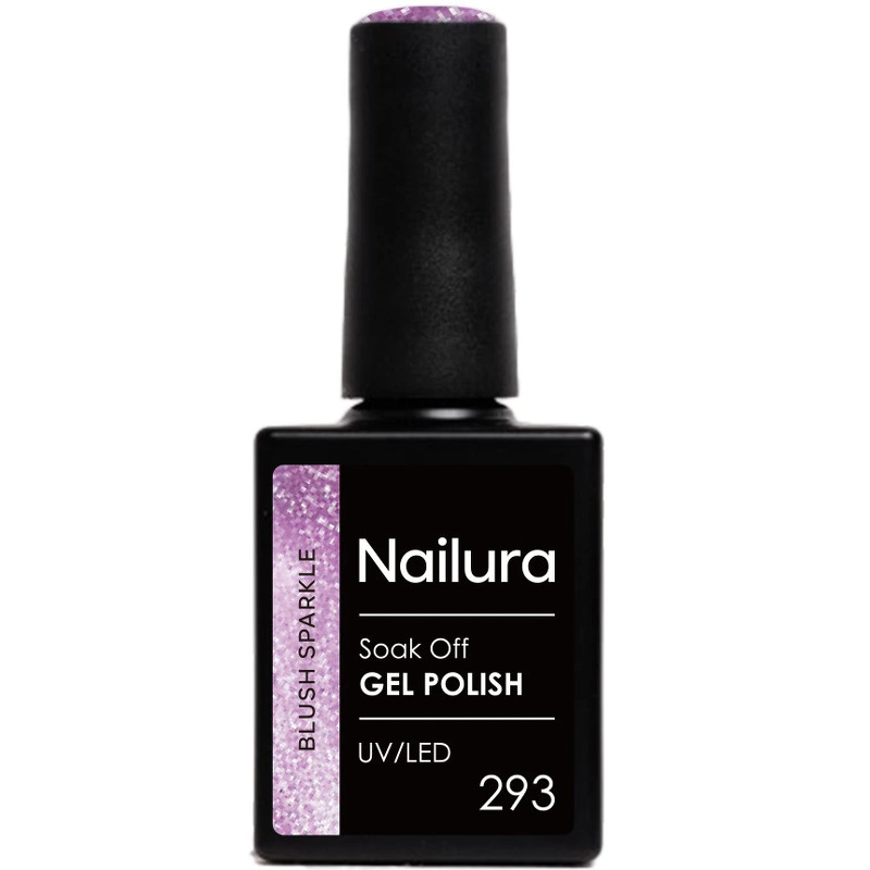 Nailura Gel Polish 293 Blush Sparkle – Blid, lyserød med et strejf af lilla – 10 ml