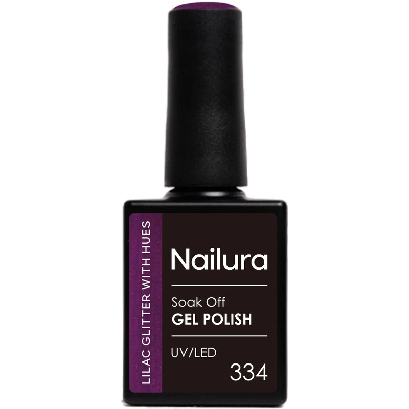 Nailura Gel Polish 334 – Lilla glitter med nuancer – 10 ml