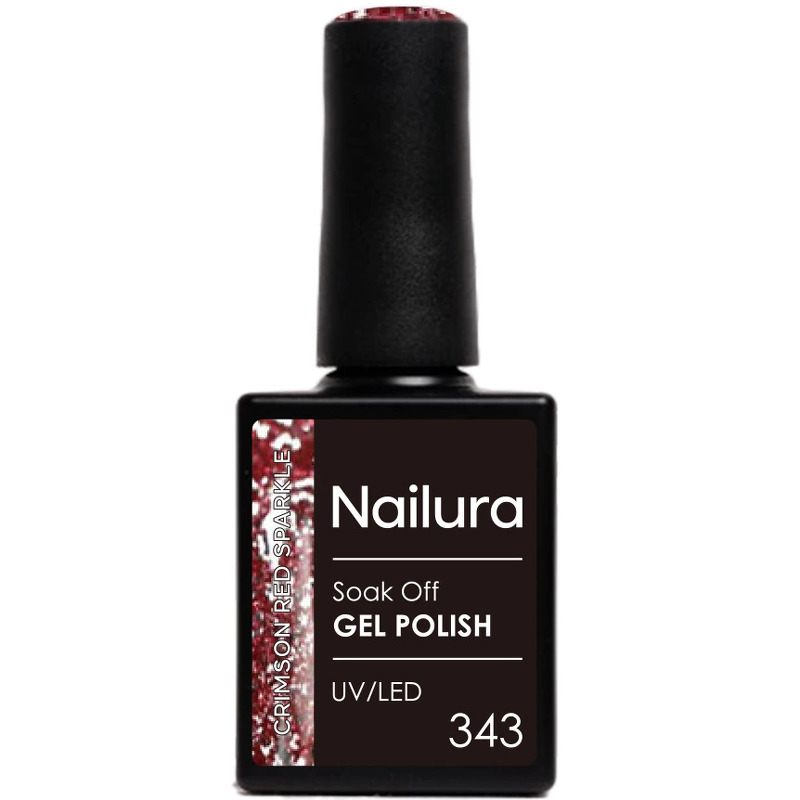 Nailura Gelpolish 343 – Crimson Red Sparkle – 10 ml