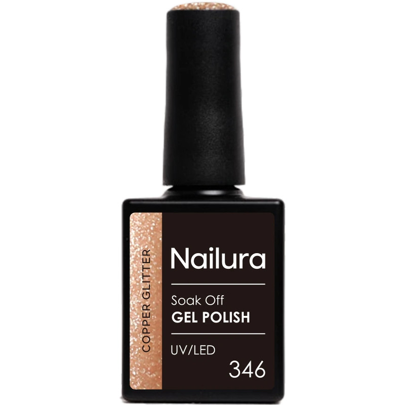 Nailura Gelpolish 346 – Copper Glitter – 10 ml