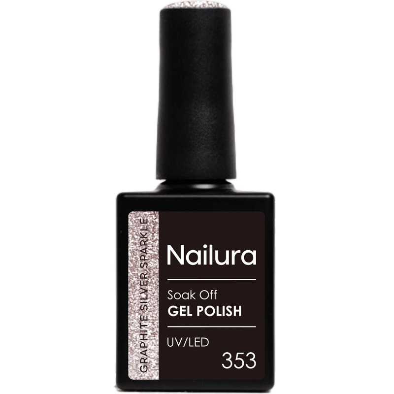 Nailura Gel Polish 353 – Graphite Silver Sparkle – 10 ml