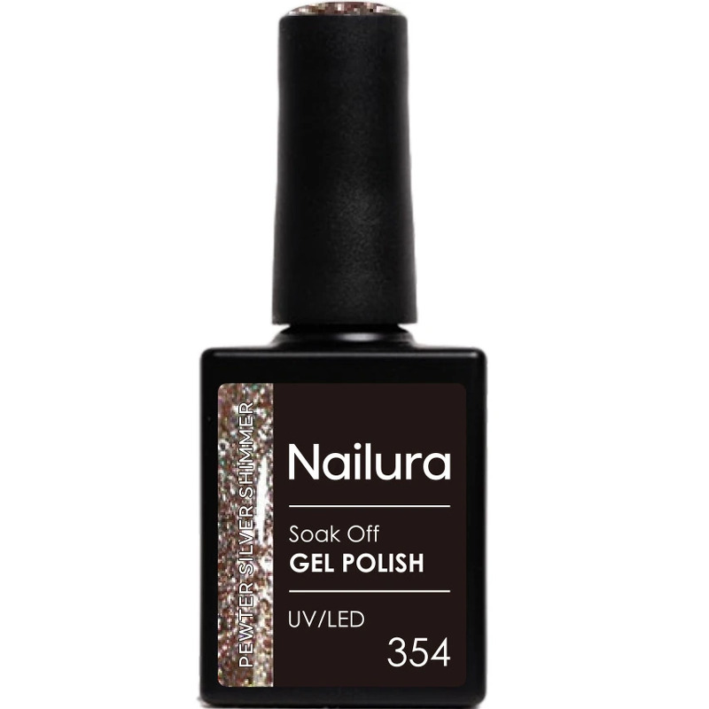 Nailura Gel Polish 354 – Pewter Silver Shimmer – 10 ml