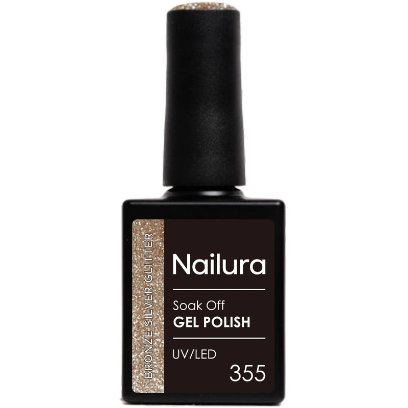 Nailura Gelpolish 355 – Bronze Silver Glitter – 10 ml