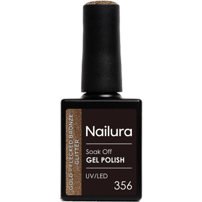 Nailura Gel Polish 10 ml - 356 Gold Flecked Bronze Glitter