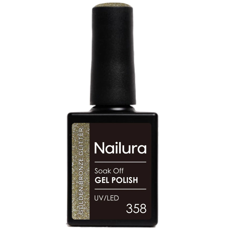 Nailura Gelpolish 358 – Golden Bronze Glitter – 10 ml