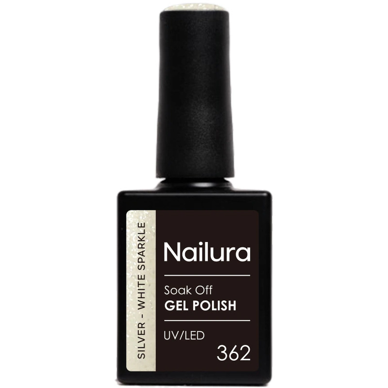 Nailura Gelpolish 362 – Silver White Sparkle – 10 ml