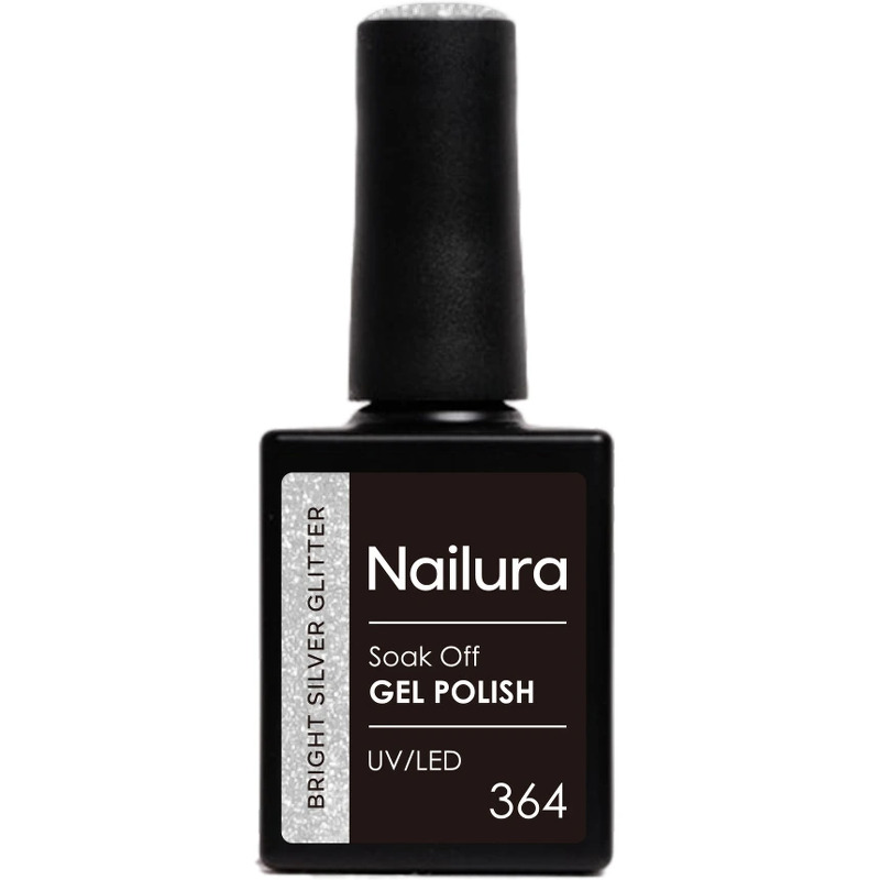 Nailura Gel Polish 10 ml - 364 Bright Silver Glitter