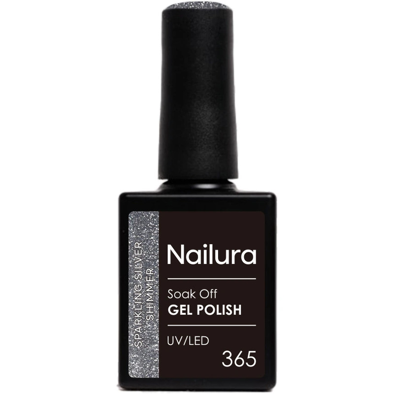 Nailura Gel Polish 10 ml - 365 Sparkling Silver Shimmer