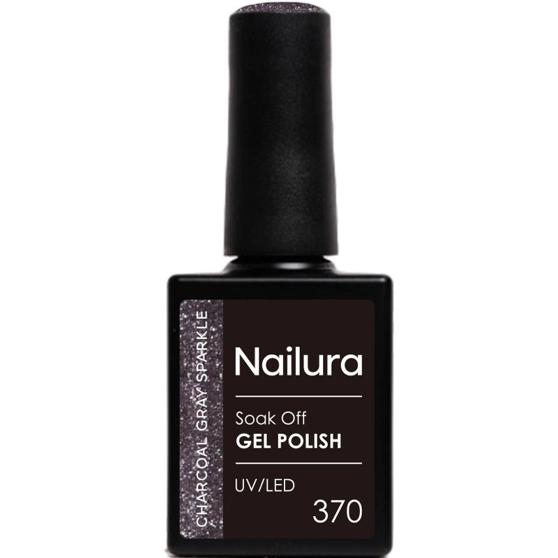 Nailura Gelpolish 370 – Charcoal Gray Sparkle – 10 ml