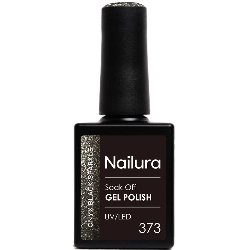 Nailura Gelpolish 373 – Onyx Black Sparkle – 10 ml