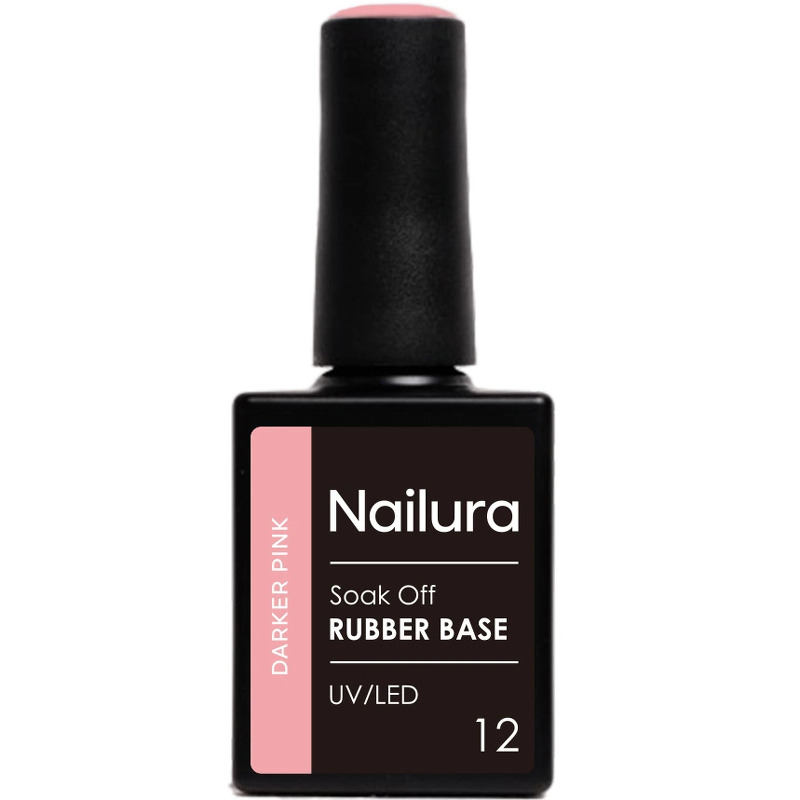 Nailura Rubber Base 12 – Mørkere lyserød – 10 ml