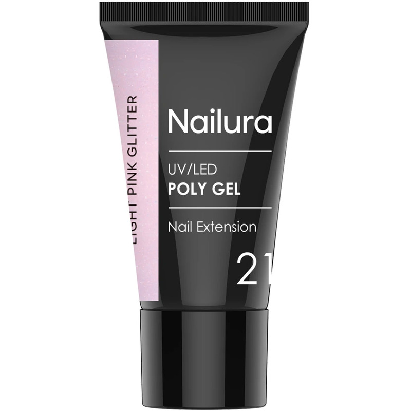 Nailura Poly Gel 30 g - 21 Light Pink Glitter
