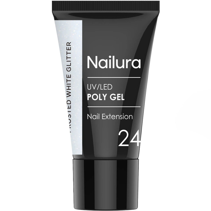 Nailura Poly Gel 30 g - 24 Frosted White Glitter