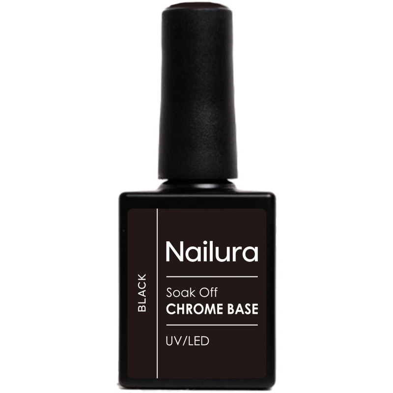 Nailura Chrome Base Black Gel – Sort – 10 ml