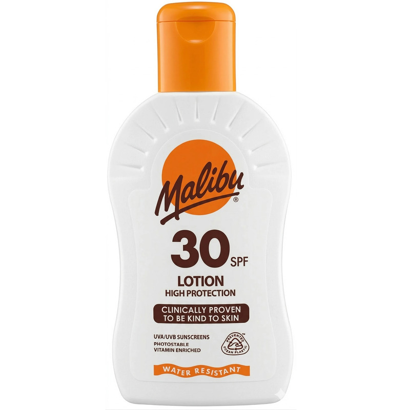 Malibu SPF 30 Høj Beskyttelse Vandresistent Solcreme - 200 ml