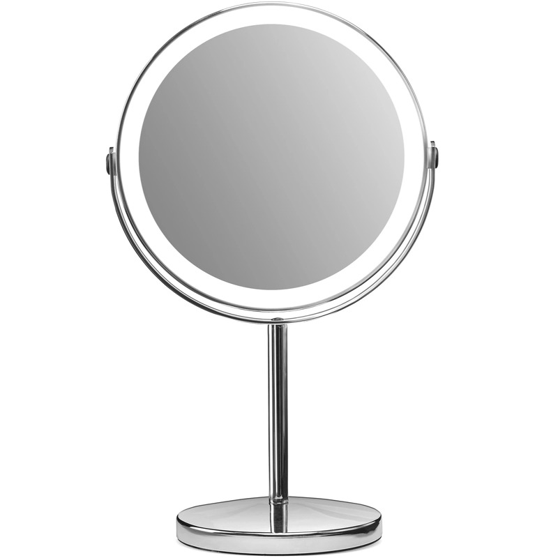 Gillian Jones - Makeup Spejl Med Lys Til Bord - 1x-5x - Chrom