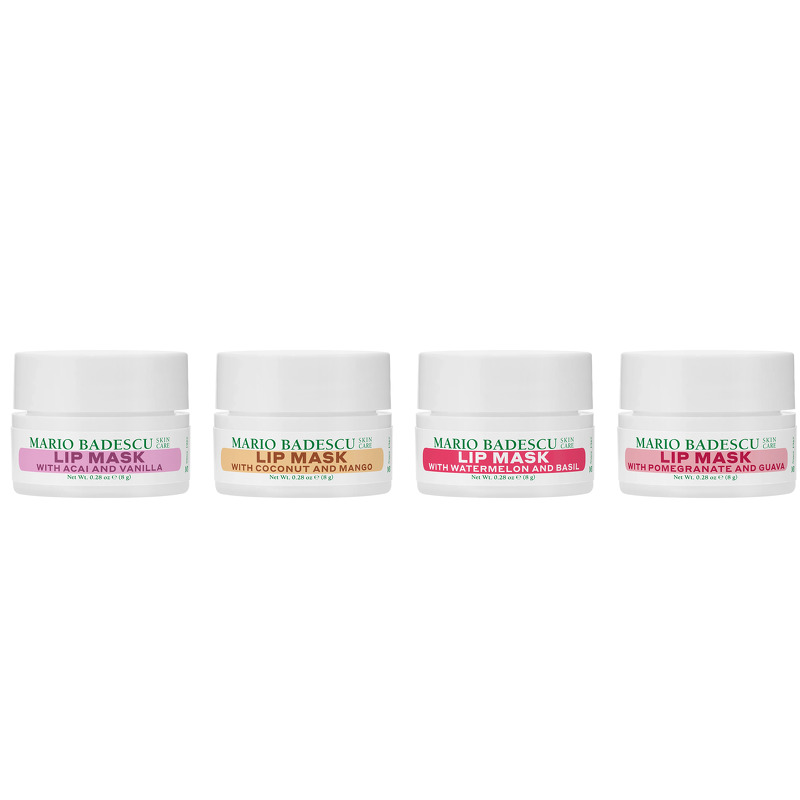 Mario Badescu Lip Mask Collection 32 g 4x8gr - Acai And Vanilla/Coconut And Mango/Watermelon And Basil/Pomegranate And Guava