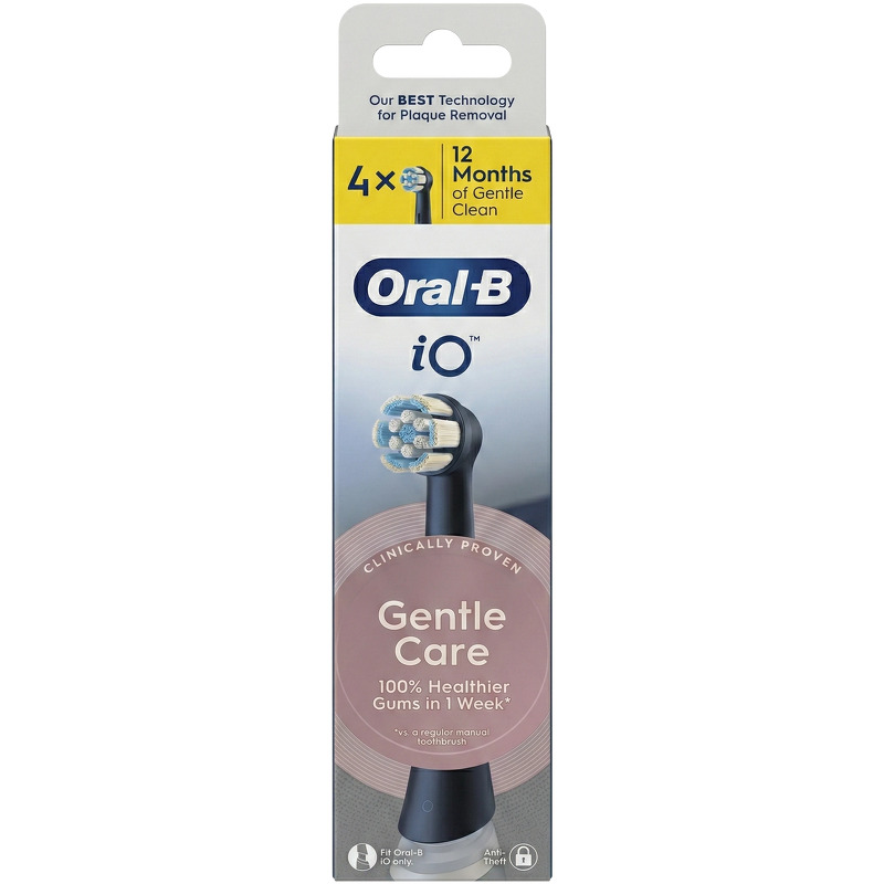 Procter & Gamble Io Gentle Care Black Tandbørstehoveder 4 St