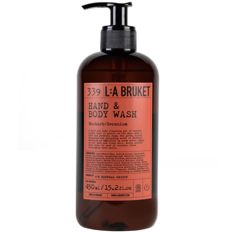 L:a Bruket Hand & Body Wash 450 ml - Rhubarb/Geranium
