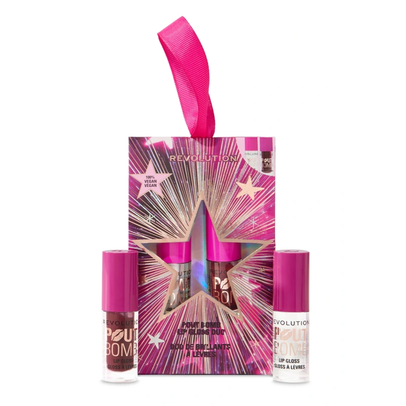 Makeup Revolution Pout Bomb Plumping Mini Lip Gloss Set 2,8 ml - Nude