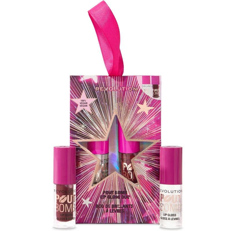 Makeup Revolution Pout Bomb Plumping Mini Lip Gloss Set 2,8 ml - Nude