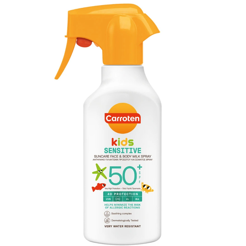 Carroten - Kids Sensitive Sun Face & Body Milk Spray SPF50 - 270 ml