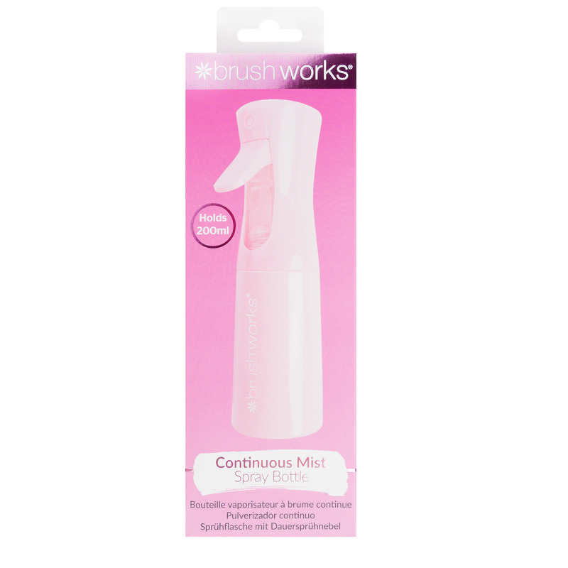Brushworks Continuous Mist Spray Bottle Pink 200ml