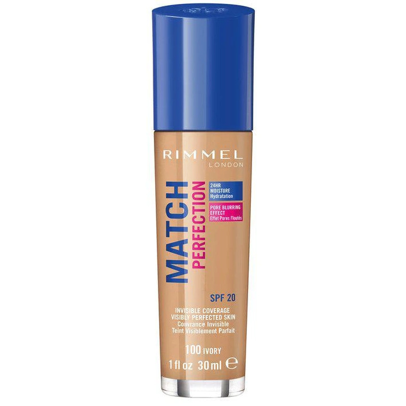 RIMMEL Match Perfection Liquid Foundation SPF20 - 30 ml - 100 Ivory
