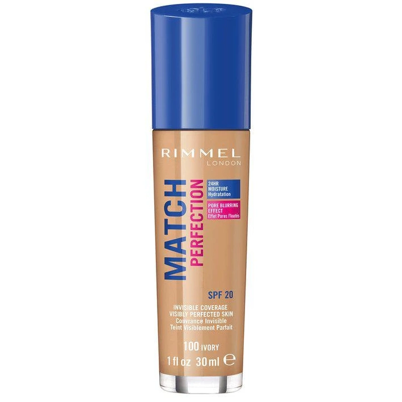 RIMMEL Match Perfection Liquid Foundation SPF20 - 30 ml - 100 Ivory