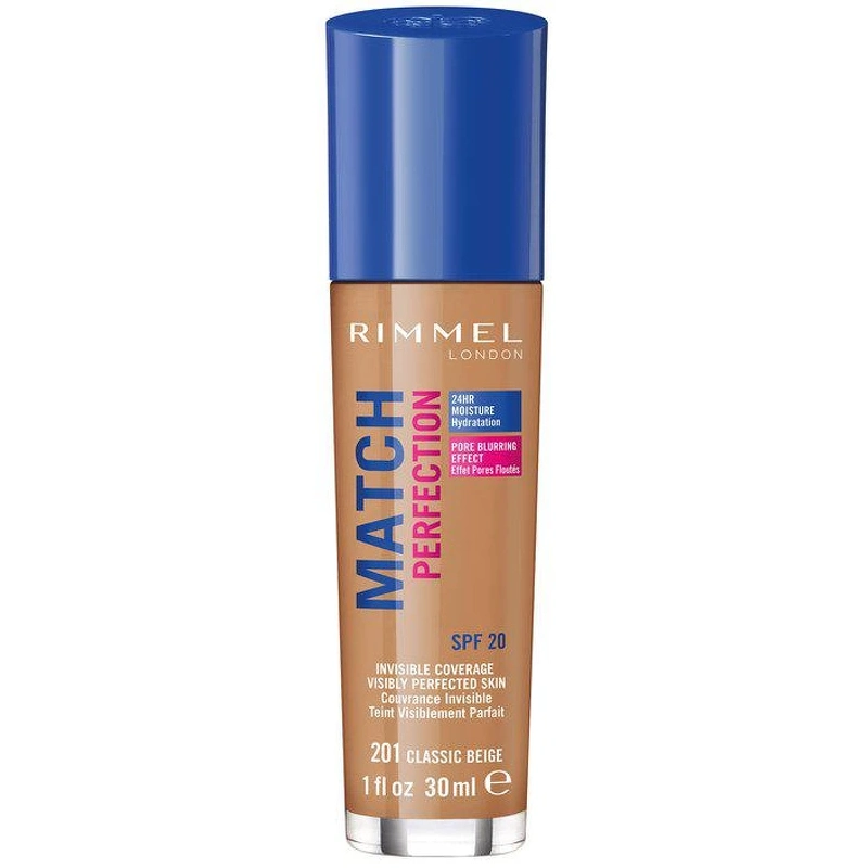 RIMMEL Match Perfection Liquid Foundation SPF20 - 30 ml - 201 Classic Beige